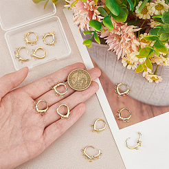 12Pcs 3 Style Brass Hoop Earring Findings&nbsp;KK-BC0012-37