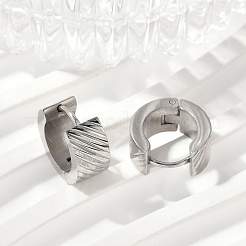 304ステンレススチール研磨効果フープピアス  ステンレス鋼色  13.5x6mm&nbsp;EJEW-M001-30P