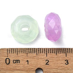 オペークアクリルヨーロピアンビーズ  大穴ビーズ  多面カット  フラットラウンド  ミックスカラー  15x8mm  穴：4.7mm&nbsp;OACR-E033-27