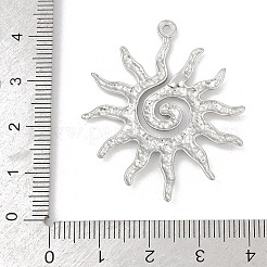 304ステンレスペンダント  太陽のチャーム  変色防止  ステンレス鋼色  41x34x2mm  穴：1.5mm&nbsp;STAS-D366-01C-P