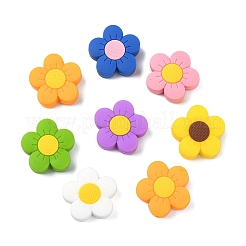 14個7色シリコンビーズ  花  ミックスカラー  26.5x26.5x10mm  穴：2.5mm  2個/カラー&nbsp;SIL-CJ0002-90