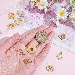 12Pcs 12 Styles 201 & 304 Stainless Steel Connector Charms&nbsp;STAS-SZ0002-57