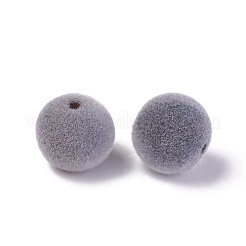 フロッキーアクリルビーズ  ラウンド  グレー  14mm  穴：2mm&nbsp;OACR-L011-D-11