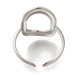 304ステンレススチールカフリング  楕円形  ステンレス鋼色  調整可能  22.5mm&nbsp;LS-RJEW-Z074-10P