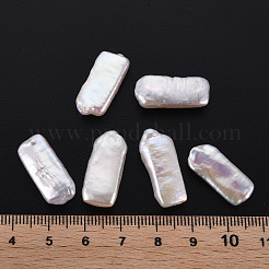 ナチュラルケシパールビーズ  養殖淡水パール  穴なし/ドリルなし  長方形  貝殻色  19~25x9~10x4~7mm&nbsp;PEAR-N020-D02