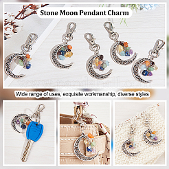 20Pcs Chakra Theme Natural Gemstone Pendant Decorations&nbsp;HJEW-AR0001-08