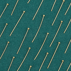 30 個 925 スターリングシルバーボールヘッドピン  18KGP本金メッキ  24ゲージ  25x0.5mm&nbsp;STER-BBC0006-40