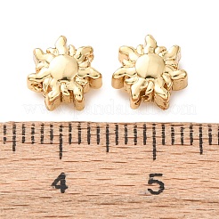 太陽真鍮ビーズ  18KGP本金メッキ  7.5x8x4mm  穴：1.2mm&nbsp;KK-WH0062-159G