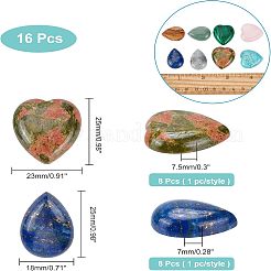 16Pcs 16 Style Gemstone Cabochons&nbsp;G-FH0001-44