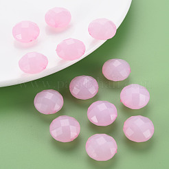 模造ゼリーアクリルビーズ  多面カット  フラットラウンド  パールピンク  18.5x12.5mm  穴：1.5mm  約220個/500g&nbsp;MACR-S373-94-E10