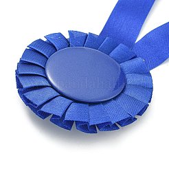 賞のリボンの形のブリキのバッジのピン  パーティー アクセサリーの空白ボタン ピン ブローチ  ブルー  160x74.5mm&nbsp;JEWB-XCP0001-05
