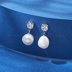 Natural Pearl Ear Studs&nbsp;EJEW-P286-11P