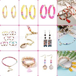 Diy heishiビーズジュエリーキット  手作りポリマークレイビーズと  合金ペンダント  伸縮性のある糸  真鍮製スペーサービーズ＆ボールヘッドピン＆丸カン  はさみ  ゴールドカラー  4x1mm  穴：1mm  5320~5700のPCについて&nbsp;DIY-SZ0001-02-4mm