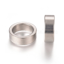 変色しにくい201ステンレススチールビーズ  大穴ビーズ  コラム  ステンレス鋼色  15x5.3mm  穴：11.2mm&nbsp;STAS-L238-010E-P