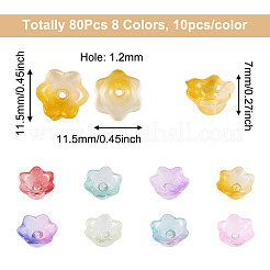 80Pcs 8 Colors Transparent Spray Painted Glass Beads&nbsp;GLAA-BT0001-02