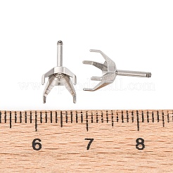 304ステンレススチールスタッドピアス金具  ステンレス鋼色  トレイ：8mm  12x8.5mm  ピン：1x7mm&nbsp;STAS-B091-02B-08P