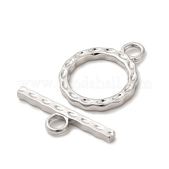 変色しない304ステンレススチールのトグル留め具  丸いリング  ステンレス鋼色  リング：18x14x2mm  穴：2.8mm  10.5mm内径  バー：19.5x5.5x2mm  穴：2.8mm&nbsp;STAS-F290-04P
