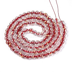 Crackle Transparent Glass Beads Strands&nbsp;GLAA-N030-8mm-01H