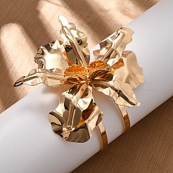 女性用合金＆鉄カフバングル  花  内径：2-1/4インチ（5.8cm）&nbsp;LS-BJEW-F501-01C-KCG
