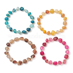 Dyed & Heated Natural Agate & Non-magnetic Synthetic Hematite Beads Stretch Bracelets for Women&nbsp;BJEW-JB13562