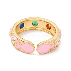 Flat Round Cubic Zirconia Cuff Rings&nbsp;RJEW-C021-04G