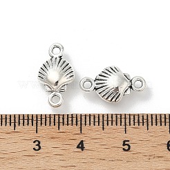 チベット風合金シェル型コネクタチャーム  アンティークシルバー  15x8.5x5mm  穴：1.6mm&nbsp;TIBE-S324-13AS
