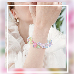 DIYの花と葉のパーツキット  アクリルパーツなど、  アクリルビーズキャップ  ミックスカラー  24~25x23~24x4~5mm  穴：1.2~1.4mm&nbsp;DIY-BM0001-13