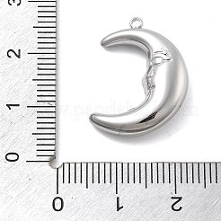 304ステンレスペンダント  ムーンチャーム  変色防止  ステンレス鋼色  22.5x16.5x6.5mm  穴：1.5mm&nbsp;STAS-Z121-06P