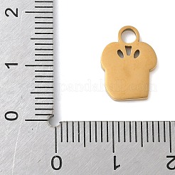 クリスマステーマ 304ステンレススチールエナメルチャーム  18KGP本金メッキ  ボックス  13.5x10x1.5mm  穴：2.8mm&nbsp;LS-STAS-K312-04G-G
