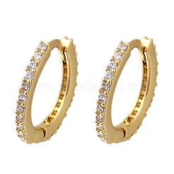 Rack Plating Brass Micro Pave Cubic Zirconia Hoop Earrings&nbsp;EJEW-H143-15G-01
