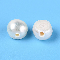 天然な培養された淡水パールビーズ  研磨両側  乳白色  8~11.5x7~9.5x4.5~8.5mm  穴：1.2~1.6mm&nbsp;PEAR-BT0002-03