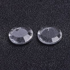 フラットラウンドファセットK9ガラスペンダント  模造オーストリアのクリスタル  透明  16.5x4mm  穴：1mm&nbsp;EGLA-P026-J-02