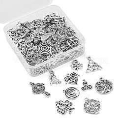 100Pcs 10 Styles Irish Tibetan Style Alloy Pendants&nbsp;TIBEP-CJ0002-10