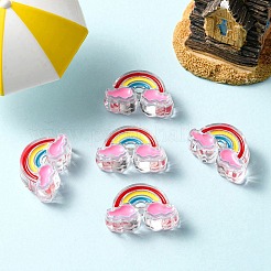 5Pcs Transparent Acrylic Enamel Beads&nbsp;OACR-YW0001-31B