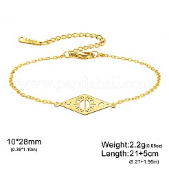 304 Stainless Steel Rhombus with Star and Sun Link Anklets for Unisex&nbsp;WG9D81D-02