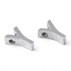 変色しない201ステンレススチールチャーム  ステンレス鋼色  文字.y  8x5x3mm  穴：1.6mm&nbsp;STAS-R110-Y