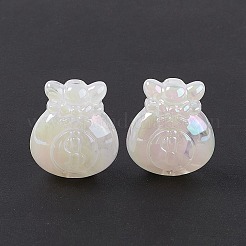 不透明なアクリルビーズ  ABカラー  ドル記号付きの福袋  ホワイト  20x18x10.5mm  穴：3mm&nbsp;OACR-E004-07