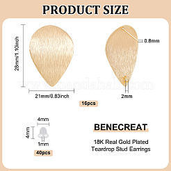 16Pcs Brass Drawbench Stud Earring Findings&nbsp;KK-BC0011-40