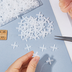 PEプラスチックシームツール床タイルクロスクリップ  磁器タイルパンチング用  クロス  ホワイト  17x17x2mm  約90個/袋&nbsp;FIND-WH0126-944A