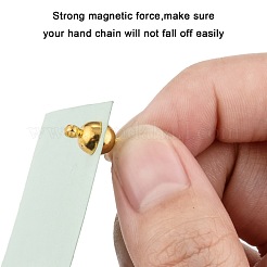 ループ付き真鍮製マグネットクラスプ  ニッケルフリー  ラウンド  ゴールドカラー  11.5x6mm  穴：1.2mm&nbsp;MC019-NFG