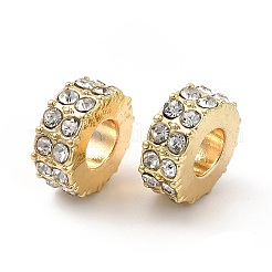 Rack Plating Alloy Rhinestone European Beads&nbsp;PALLOY-P289-29LG