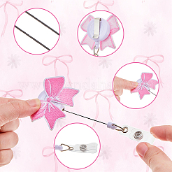 8Pcs 8 Styles Polyester Bowknot & Plastic Badge Reel&nbsp;AJEW-FH0006-67