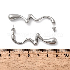 304 Stainless Steel Irregular Teardrop Stud Earrings&nbsp;EJEW-P330-02P