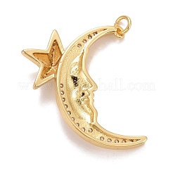 Rack Plating Brass Cubic Zirconia Pendants Findings&nbsp;KK-E275-18G