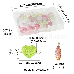 50Pcs Glass Connector Charms&nbsp;PALLOY-FZ00019