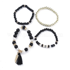 Multi-layered Stretch Bracelets Sets&nbsp;BJEW-H533-02D