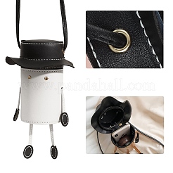 Puレザーショルダーバッグ作成キット  DIY財布財布編みかぎ針編みバッグ用  ブラック  30x21x1.5mm&nbsp;DIY-GF0003-62