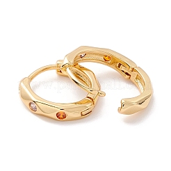 Real 18K Gold Plated Cubic Zirconia Huggie Hoop Earrings for Girl Women&nbsp;EJEW-I260-03G-NR