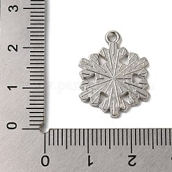 冬をテーマにした合金エナメルペンダント  プラチナ  スノーフレーク  21.5x16.5x1.5mm  穴：1.5mm&nbsp;LS-ENAM-M002-05V-P