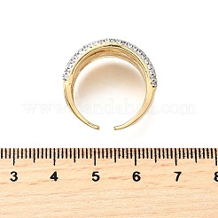 Brass Micro Pave Cubic Zirconia Adjustable Cuff Rings&nbsp;RJEW-V007-04GP